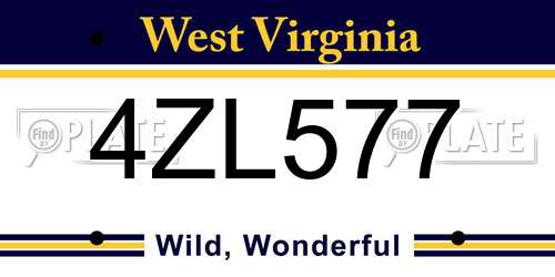 4ZL577 West Virginia License Plate