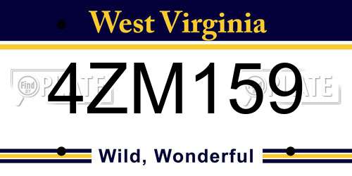 4ZM159 West Virginia License Plate