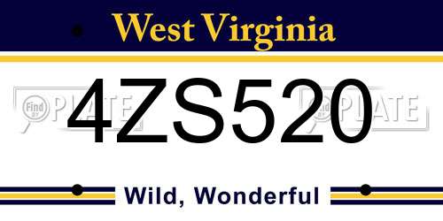 4ZS520 West Virginia License Plate