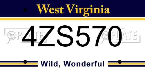 4ZS570 West Virginia License Plate