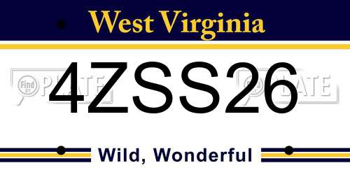 4ZSS26 West Virginia License Plate