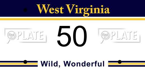50 West Virginia License Plate