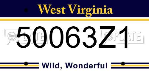 50063Z1 West Virginia License Plate