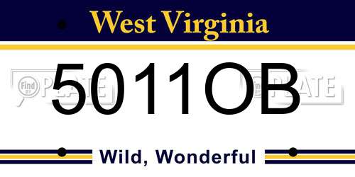 5011OB West Virginia License Plate