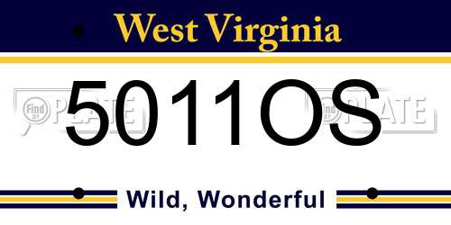 5011OS West Virginia License Plate
