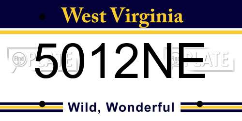 5012NE West Virginia License Plate