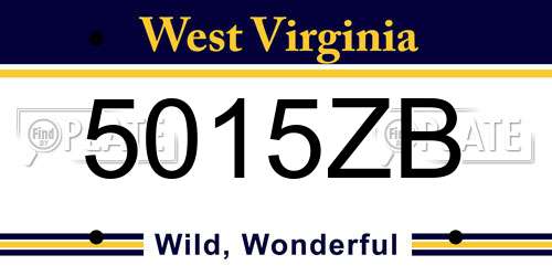 5015ZB West Virginia License Plate