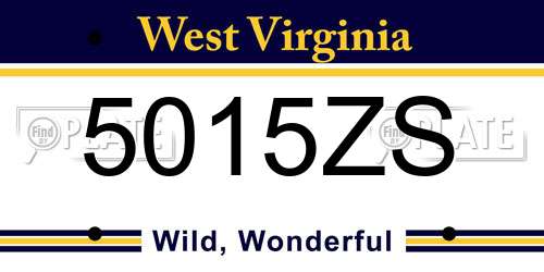 5015ZS West Virginia License Plate
