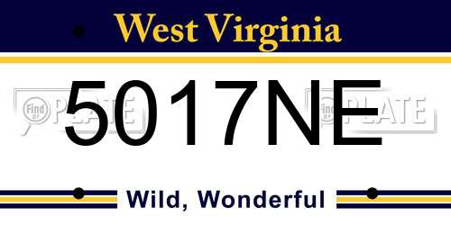 5017NE West Virginia License Plate