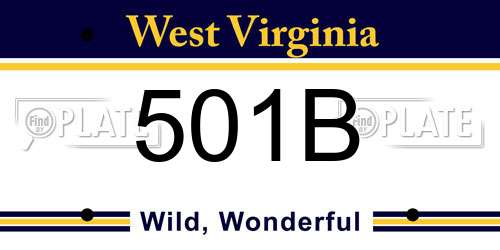 501B West Virginia License Plate