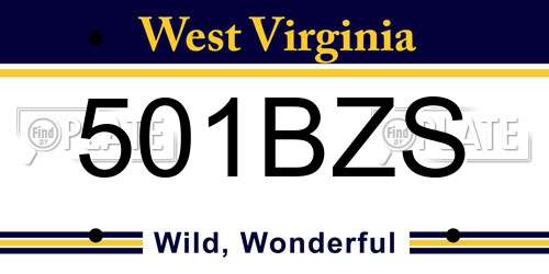 501BZS West Virginia License Plate