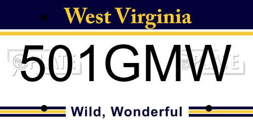501GMW West Virginia License Plate