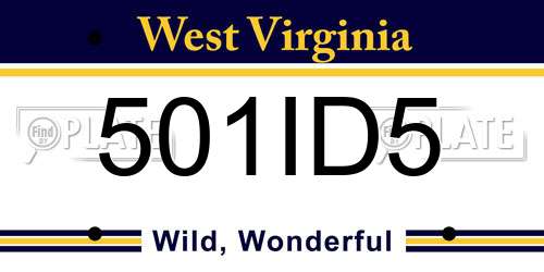 501ID5 West Virginia License Plate