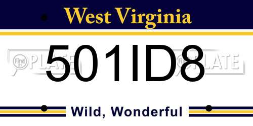 501ID8 West Virginia License Plate