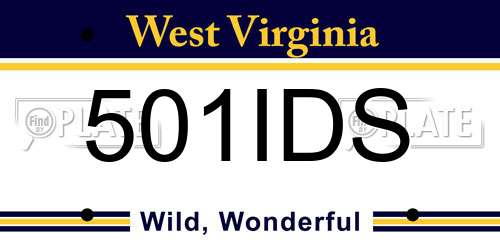 501IDS West Virginia License Plate