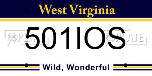 501IOS West Virginia License Plate