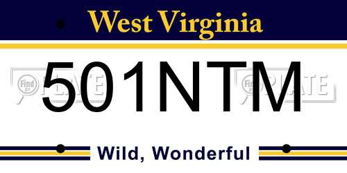 501NTM West Virginia License Plate