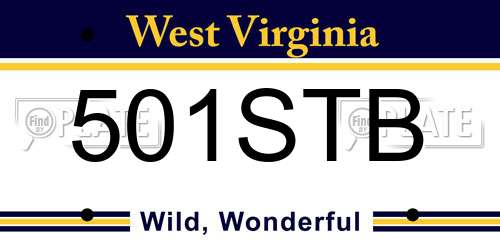 501STB West Virginia License Plate