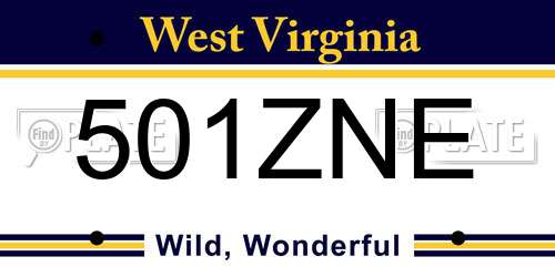 501ZNE West Virginia License Plate