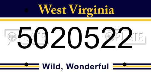 5020522 West Virginia License Plate