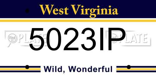 5023IP West Virginia License Plate