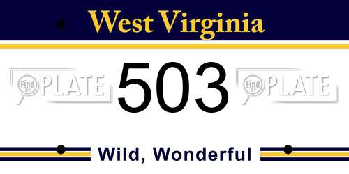 503 West Virginia License Plate
