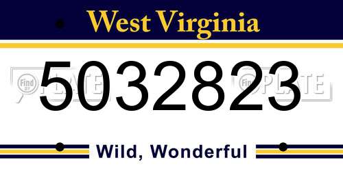 5032823 West Virginia License Plate