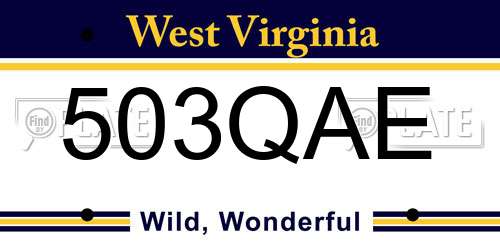 503QAE West Virginia License Plate