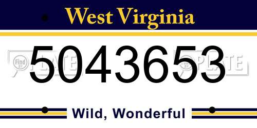 5043653 West Virginia License Plate