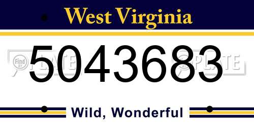 5043683 West Virginia License Plate
