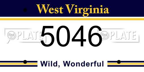 5046 West Virginia License Plate
