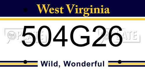 504G26 West Virginia License Plate