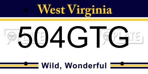 504GTG West Virginia License Plate
