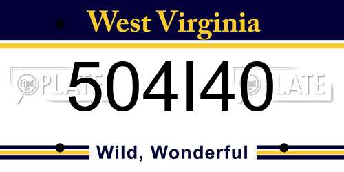 504I40 West Virginia License Plate