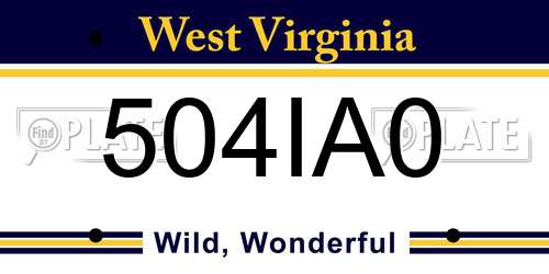 504IA0 West Virginia License Plate