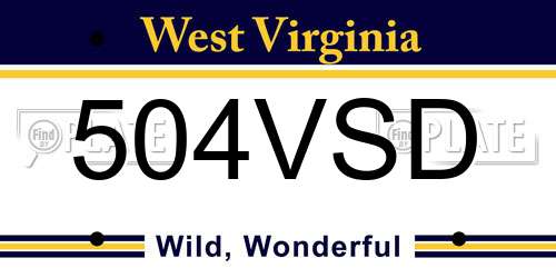 504VSD West Virginia License Plate