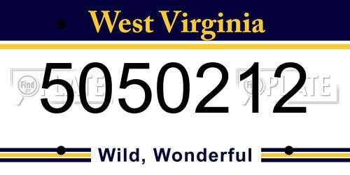 5050212 West Virginia License Plate