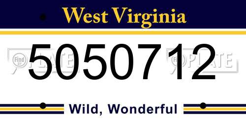 5050712 West Virginia License Plate
