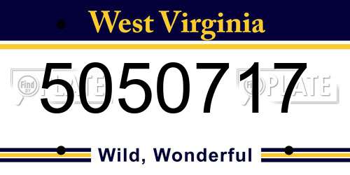 5050717 West Virginia License Plate