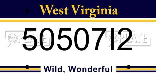 50507I2 West Virginia License Plate
