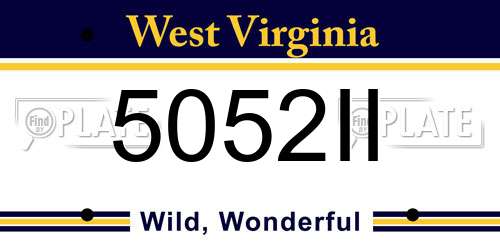 5052II West Virginia License Plate