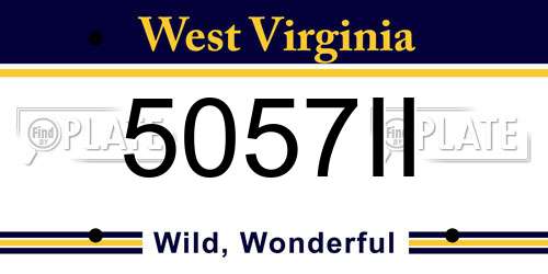 5057II West Virginia License Plate