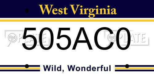 505AC0 West Virginia License Plate