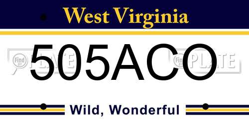 505ACO West Virginia License Plate