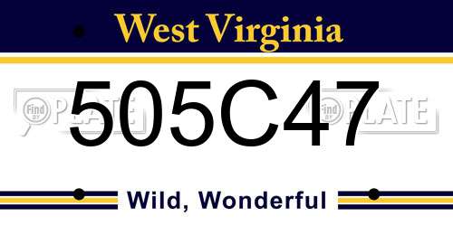 505C47 West Virginia License Plate
