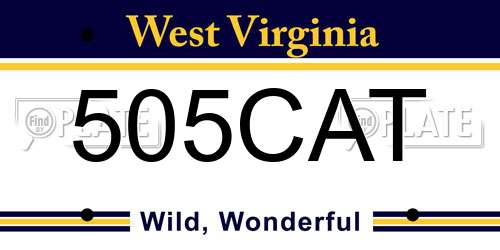 505CAT West Virginia License Plate