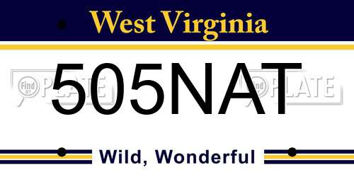 505NAT West Virginia License Plate