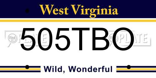505TBO West Virginia License Plate