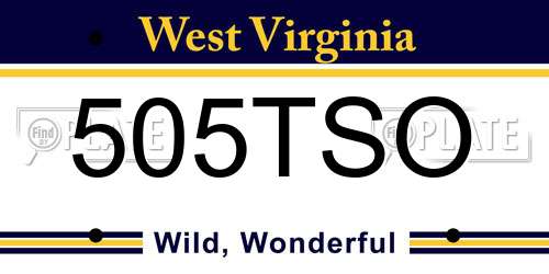505TSO West Virginia License Plate