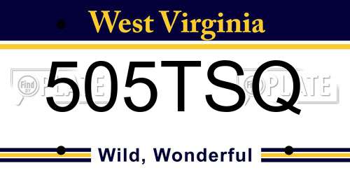 505TSQ West Virginia License Plate